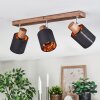 Fallhagen ceiling light, ceiling spotlight chrome, Dark wood, 3-light sources