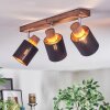 Fallhagen ceiling light, ceiling spotlight chrome, Dark wood, 3-light sources