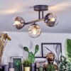 Chehalis ceiling light, globe light Amber, clear, Smoke-coloured, 3-light sources