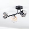 Chehalis ceiling light, globe light Amber, clear, Smoke-coloured, 3-light sources