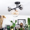 Chehalis ceiling light, globe light Amber, clear, Smoke-coloured, 3-light sources