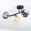 Chehalis ceiling light, globe light Amber, clear, Smoke-coloured, 3-light sources