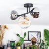 Chehalis ceiling light, globe light Amber, clear, Smoke-coloured, 3-light sources