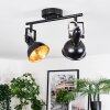 Toren ceiling light, ceiling spotlight chrome, black, 2-light sources