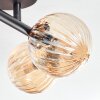 Chehalis ceiling light, globe light Amber, 4-light sources