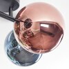 Chehalis ceiling light, globe light blue, green, coppery, 4-light sources