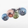Chehalis ceiling light, globe light blue, green, coppery, 4-light sources