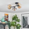 Ripoll ceiling light, globe light Amber, clear, Smoke-coloured, 3-light sources