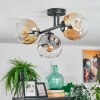 Ripoll ceiling light, globe light Amber, clear, Smoke-coloured, 3-light sources