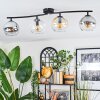 Koyoto ceiling light, globe light Amber, clear, Smoke-coloured, 4-light sources