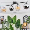 Koyoto ceiling light, globe light Amber, chrome, Smoke-coloured, 4-light sources