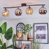 Koyoto ceiling light, globe light Amber, chrome, Smoke-coloured, 4-light sources