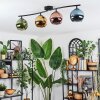 Koyoto ceiling light, globe light blue, gold, green, coppery, 4-light sources