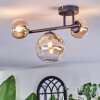 Chehalis ceiling light, globe light Amber, clear, 3-light sources