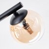 Chehalis ceiling light, globe light Amber, clear, 3-light sources