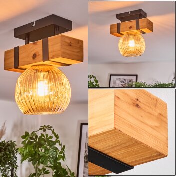 Sernadelo ceiling light, globe light Ecru, black, 1-light source