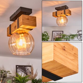 Sernadelo ceiling light, globe light Ecru, black, 1-light source