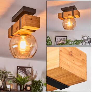 Sernadelo ceiling light, globe light Ecru, black, 1-light source