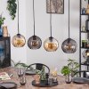 Koyoto hanging light, globe light, pendant light Amber, Smoke-coloured, 4-light sources