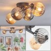 Chehalis ceiling light, globe light Amber, Smoke-coloured, 4-light sources