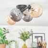 Chehalis ceiling light, globe light Amber, Smoke-coloured, 4-light sources