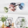 Chehalis ceiling light, globe light blue, chrome, green, clear, coppery, Smoke-coloured, 4-light sources