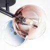 Chehalis ceiling light, globe light blue, chrome, green, clear, coppery, Smoke-coloured, 4-light sources
