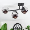 Chehalis ceiling light, globe light chrome, Smoke-coloured, 3-light sources