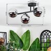 Chehalis ceiling light, globe light chrome, Smoke-coloured, 3-light sources
