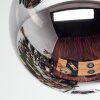 Chehalis ceiling light, globe light chrome, Smoke-coloured, 3-light sources
