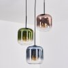 Lauden hanging light, pendant light blue, green, clear, coppery, 3-light sources
