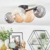 Chehalis ceiling light, globe light Amber, Smoke-coloured, 4-light sources