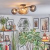 Chehalis ceiling light, globe light Amber, Smoke-coloured, 4-light sources