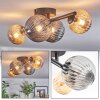 Chehalis ceiling light, globe light Amber, Smoke-coloured, 4-light sources