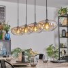 Mertola hanging light, pendant light Amber, clear, 4-light sources