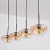 Mertola hanging light, pendant light Amber, clear, 4-light sources