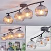 Koyoto ceiling light, globe light clear, Smoke-coloured, 4-light sources