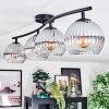 Koyoto ceiling light, globe light clear, Smoke-coloured, 4-light sources