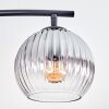Koyoto ceiling light, globe light clear, Smoke-coloured, 4-light sources