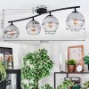 Koyoto ceiling light, globe light clear, Smoke-coloured, 4-light sources