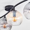 Koyoto ceiling light, globe light Amber, clear, Smoke-coloured, 4-light sources