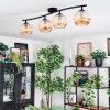 Koyoto ceiling light, globe light Amber, 4-light sources