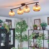 Koyoto ceiling light, globe light Amber, 4-light sources