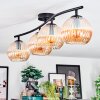 Koyoto ceiling light, globe light Amber, 4-light sources