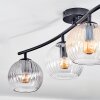 Koyoto ceiling light, globe light Amber, clear, Smoke-coloured, 4-light sources