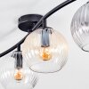Koyoto ceiling light, globe light Amber, clear, Smoke-coloured, 4-light sources