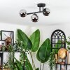 Chehalis ceiling light, globe light chrome, Smoke-coloured, 3-light sources