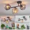 Ripoll ceiling light, globe light Amber, clear, Smoke-coloured, 3-light sources