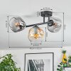 Ripoll ceiling light, globe light Amber, clear, Smoke-coloured, 3-light sources