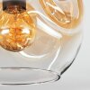 Ripoll ceiling light, globe light Amber, clear, Smoke-coloured, 3-light sources